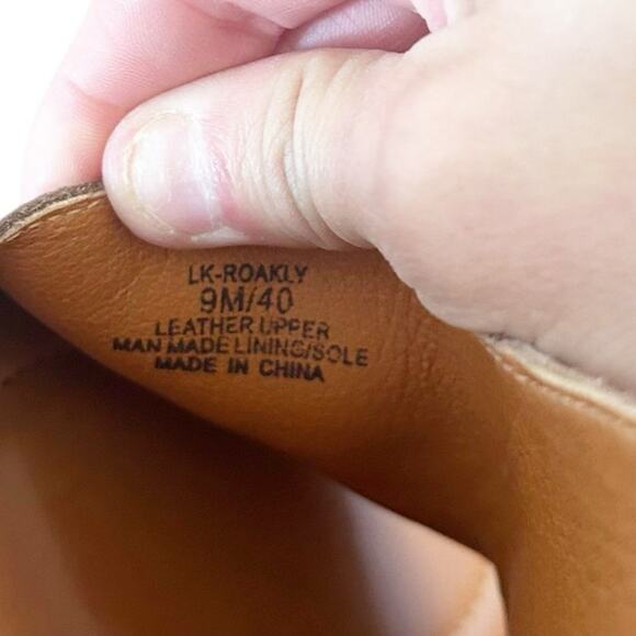 Lucky Brand Roakly Tan Leather Peeo Toe Heels Sz 9 - Picture 7 of 7